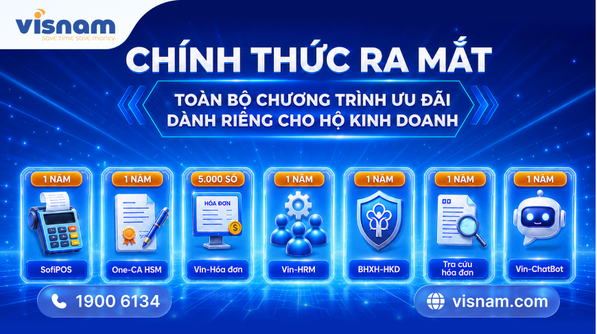 Chuyển đổi số 0 đồng cùng VISNAM – Nhận bộ ưu đãi 7 sản phẩm